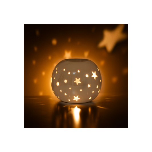 White Iridescent Star Wax Melt Warmer