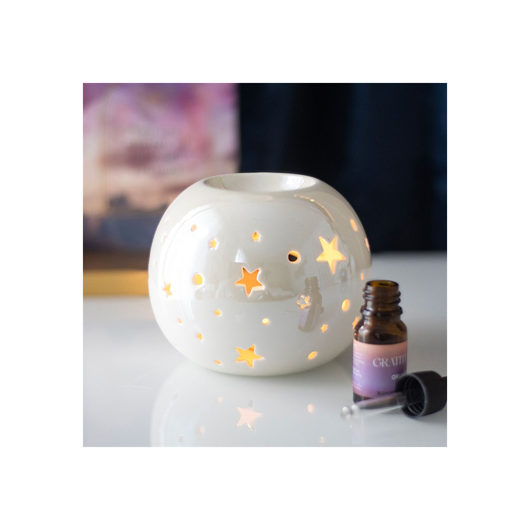 White Iridescent Star Wax Melt Warmer