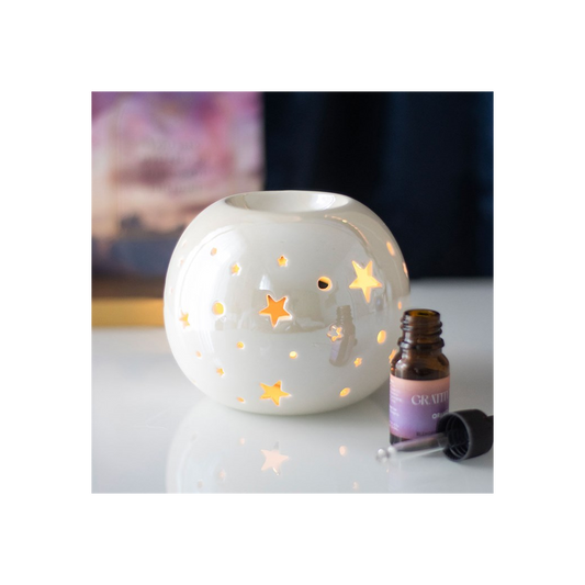 White Iridescent Star Wax Melt Warmer