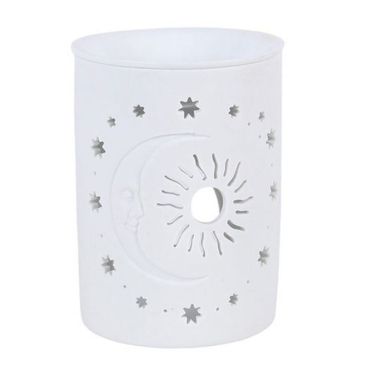 White Sun and Moon Cut Out Wax Melt Warmer