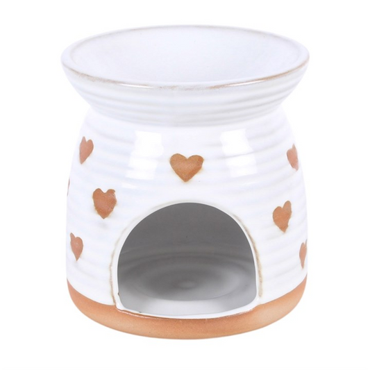 Beige Heart Print Wax Melt Warmer