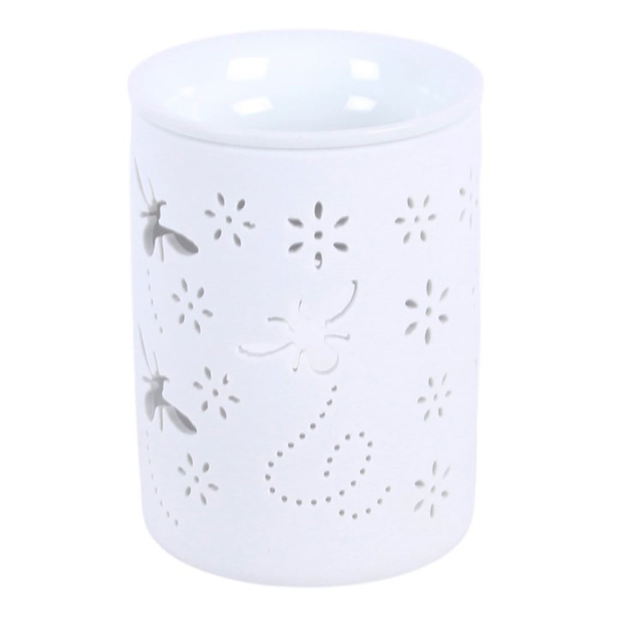 White Bee and Flower Cut Out Wax Melt Warmer