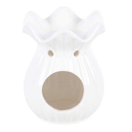 White Pleated Flare Wax Melt Warmer