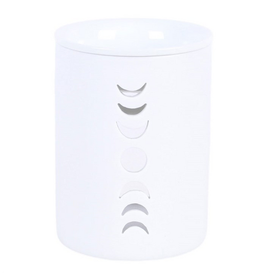 White Moon Phase Cut Out Wax Melt Warmer