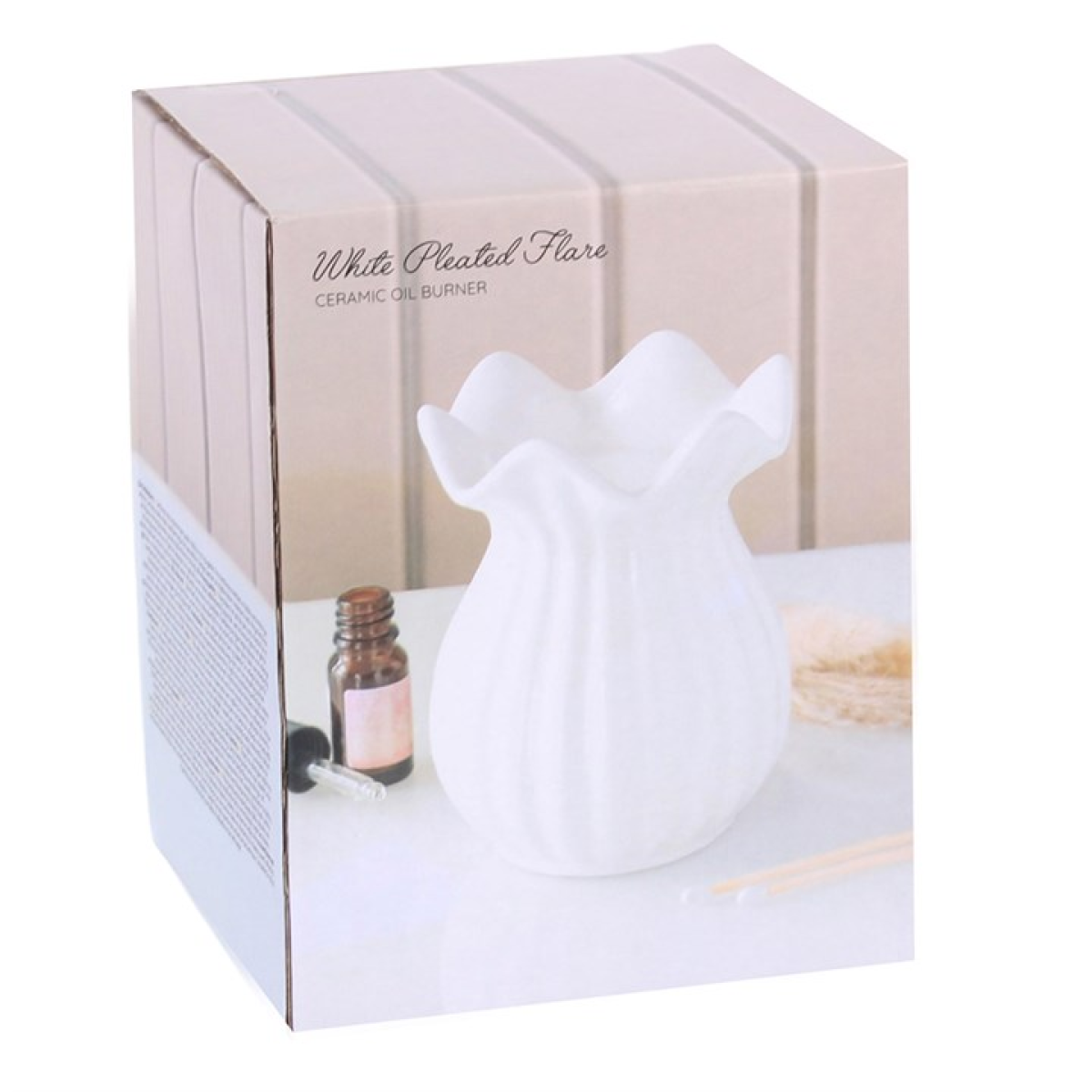 White Pleated Flare Wax Melt Warmer