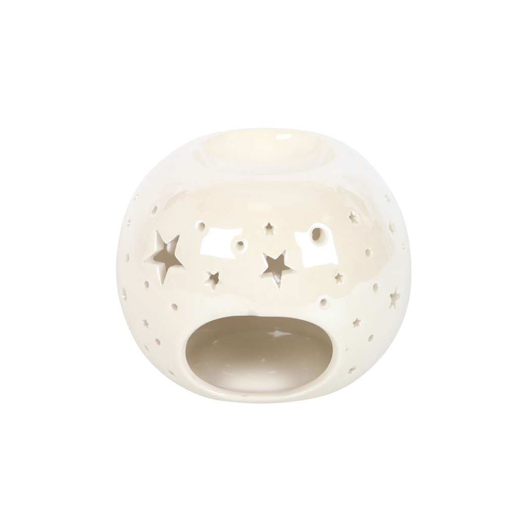 White Iridescent Star Wax Melt Warmer