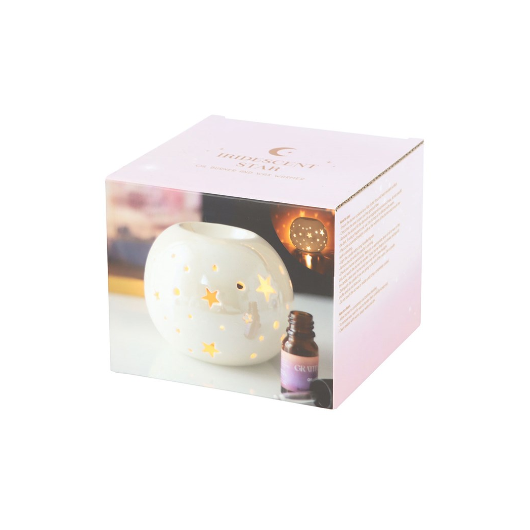 White Iridescent Star Wax Melt Warmer