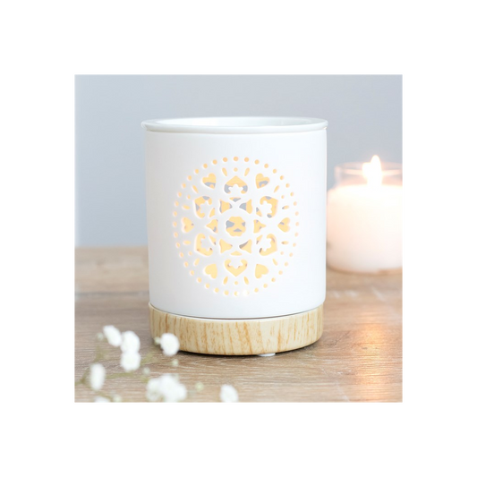 White Mandala Cut Out Wax Melt Warmer