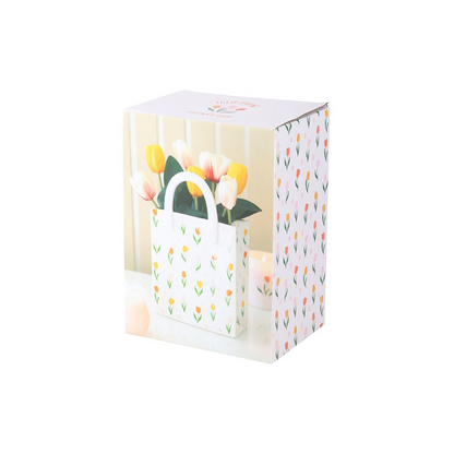 Tulip Print Ceramic Bag-Shaped Flower Vase