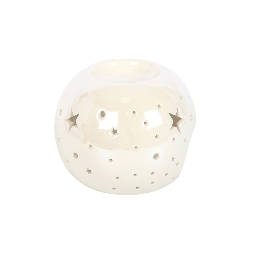 White Iridescent Star Wax Melt Warmer