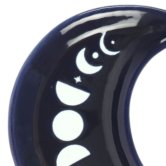 Blue Moon Phase Crescent Moon Trinket Dish