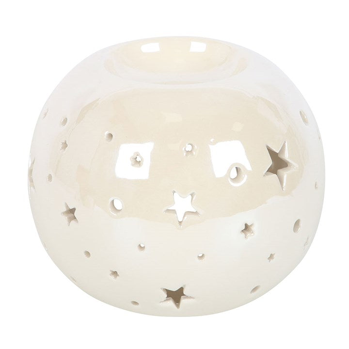 White Iridescent Star Wax Melt Warmer