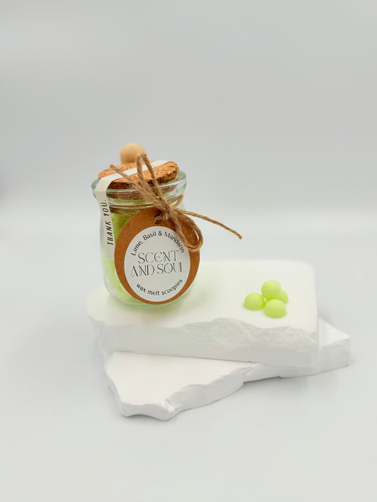 Lime, Basil and Mandarin Wax Melt Scoopies Jar