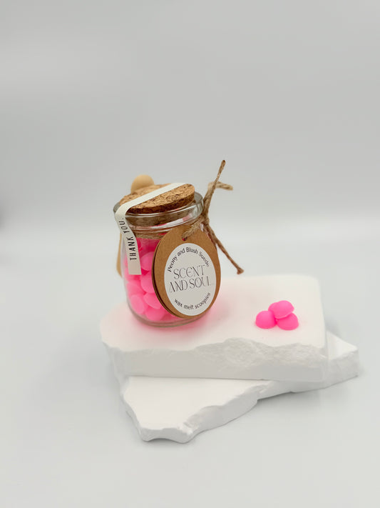 Peony and Blush Suede Wax Melt Scoopies Jar