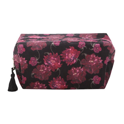 Dark Romance Floral Print Makeup Bag