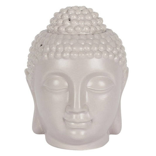 Large Grey Buddha Head Oil Burner and Wax Warmer