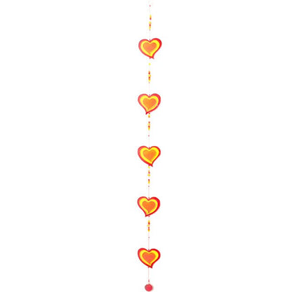 Red/Yellow String Of Hearts Sun Catcher