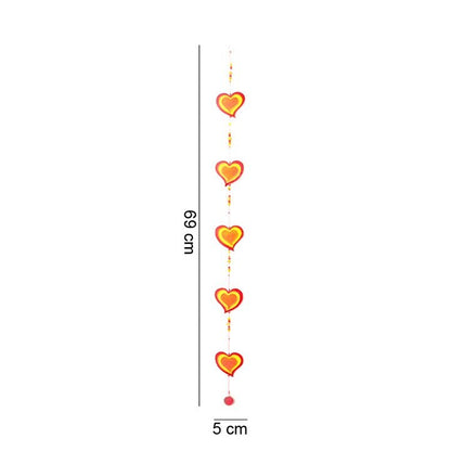 Red/Yellow String Of Hearts Sun Catcher