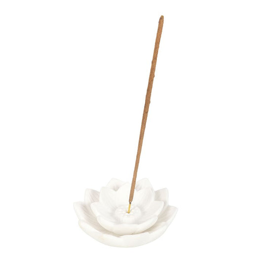 White Lotus Flower Incense Stick Holder