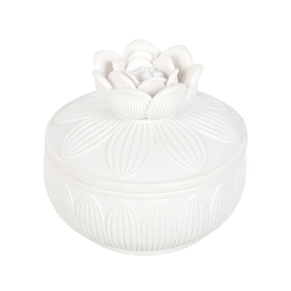 White Lotus Flower Trinket Box
