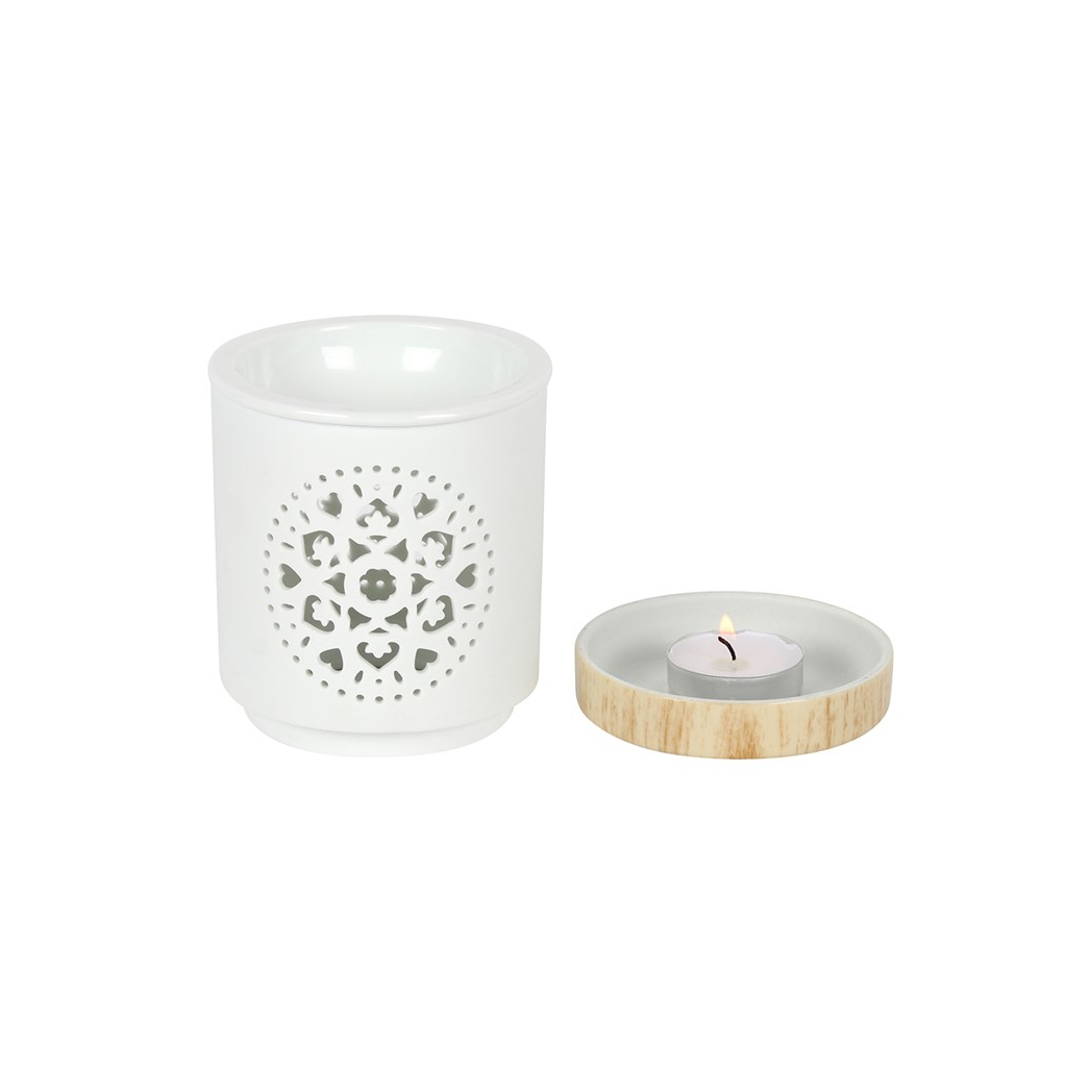 White Mandala Cut Out Wax Melt Warmer