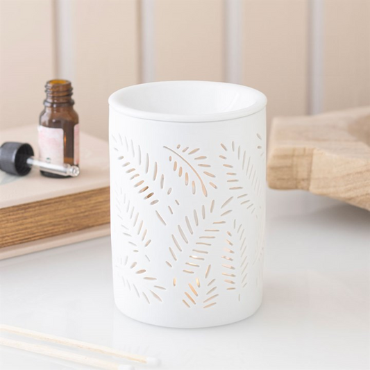 White Leafy Fern Cut Out Wax Melt Warmer
