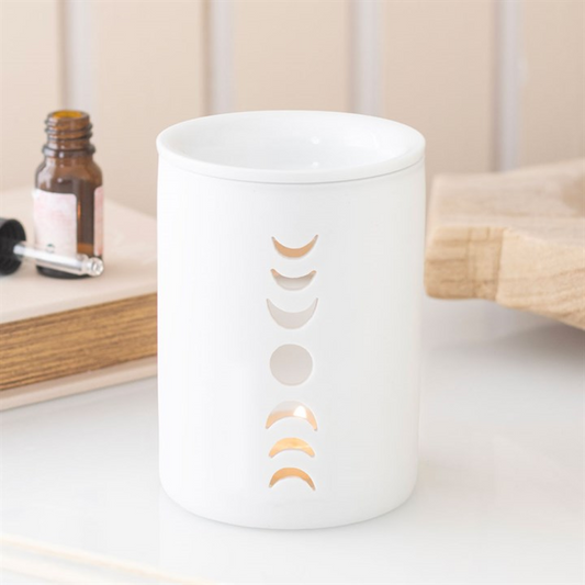 White Moon Phase Cut Out Wax Melt Warmer