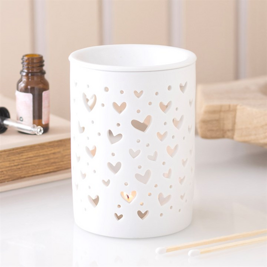 White Heart Cut Out Wax Melt Warmer